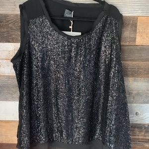 Persona by Marina Rinaldi Black Sequin top.